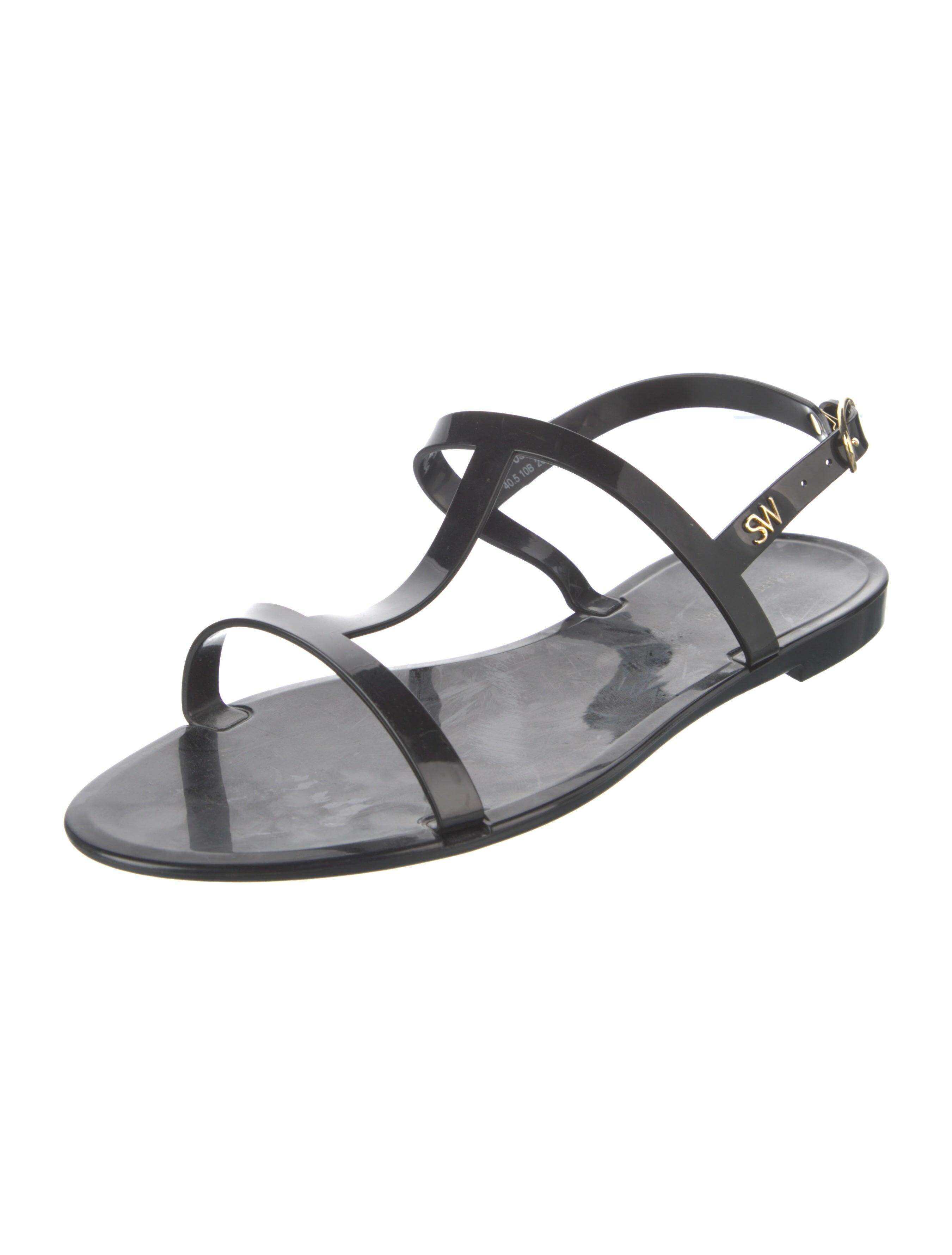 Stuart Weitzman Rubber T-Strap Sandals