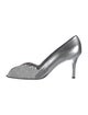 Stuart Weitzman Leather Crystal Embellishments D'Orsay Pumps
