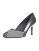 Stuart Weitzman Leather Crystal Embellishments D'Orsay Pumps