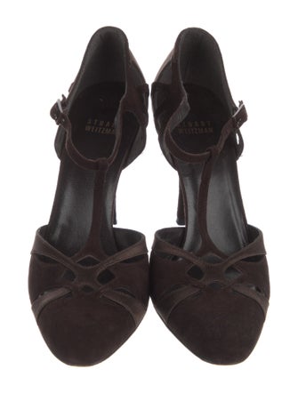 Stuart Weitzman Suede T-Strap Pumps