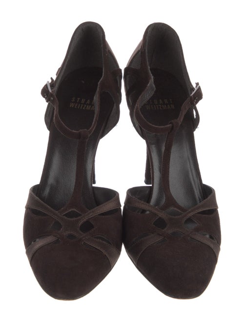 Stuart Weitzman Suede T-Strap Pumps
