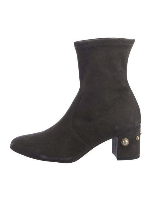 Stuart Weitzman Suede Studded Accents Sock Boots