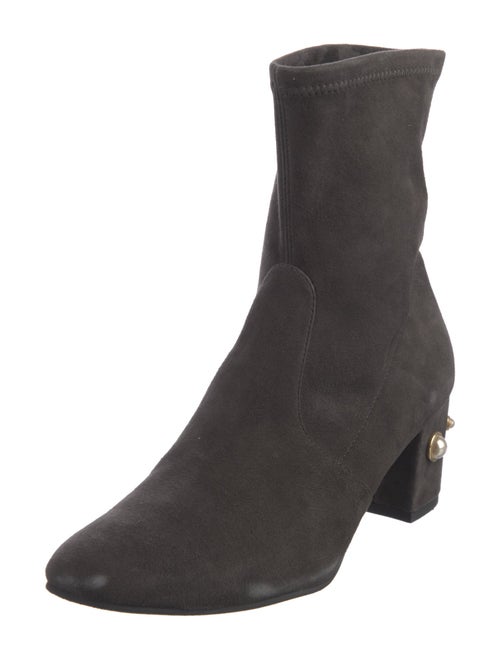 Stuart Weitzman Suede Studded Accents Sock Boots