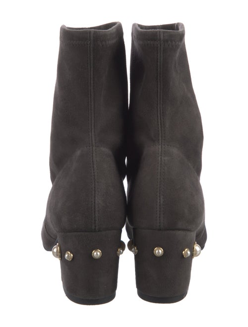 Stuart Weitzman Suede Studded Accents Sock Boots