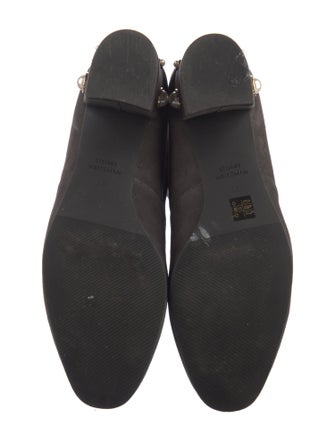 Stuart Weitzman Suede Studded Accents Sock Boots