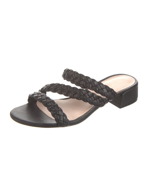 Stuart Weitzman Leather Braided Accents Slides