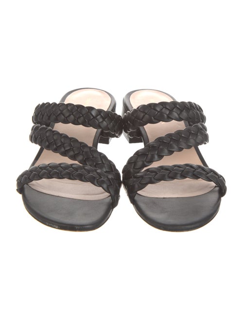 Stuart Weitzman Leather Braided Accents Slides
