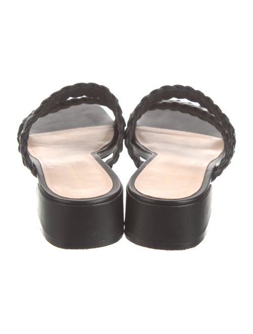 Stuart Weitzman Leather Braided Accents Slides