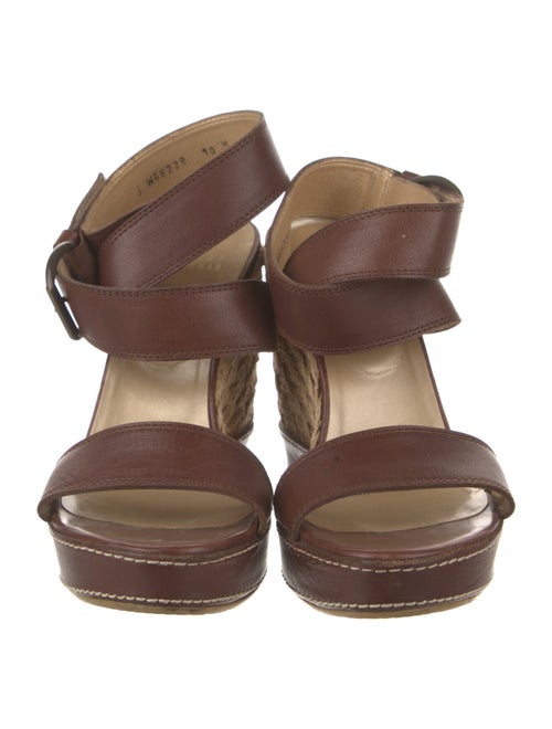 Stuart Weitzman Leather Colorblock Pattern Espadrilles