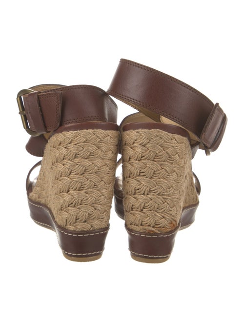 Stuart Weitzman Leather Colorblock Pattern Espadrilles