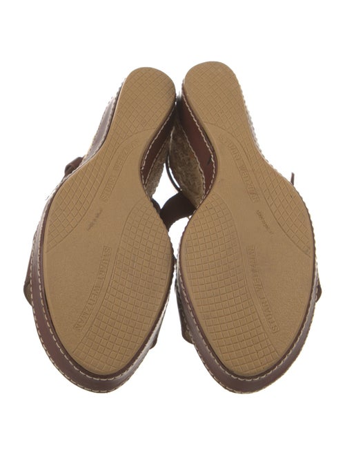 Stuart Weitzman Leather Colorblock Pattern Espadrilles