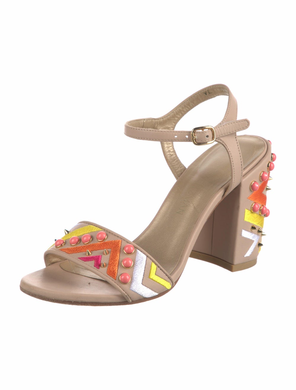 Stuart Weitzman Leather Patterned Slingback Sanda… - image 2