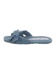 Stuart Weitzman Denim Bow Accents Slides