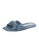 Stuart Weitzman Denim Bow Accents Slides