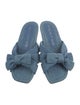 Stuart Weitzman Denim Bow Accents Slides
