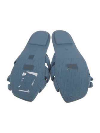 Stuart Weitzman Denim Bow Accents Slides