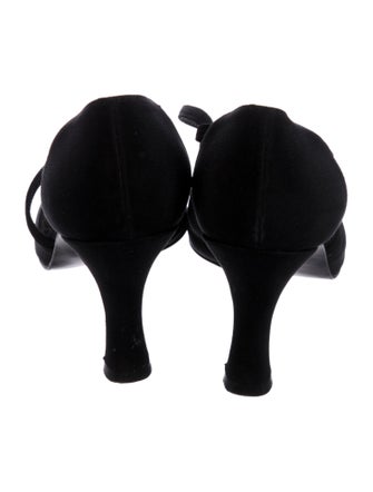 Stuart Weitzman Canvas Crystal Embellishments T-Strap Pumps