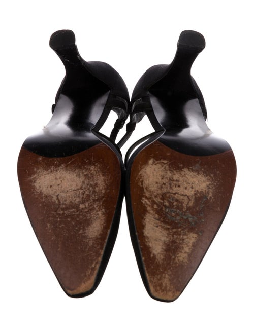 Stuart Weitzman Canvas Crystal Embellishments T-Strap Pumps