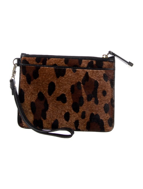 Stuart Weitzman Ponyhair Animal Print Wristlet