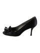Stuart Weitzman Satin Ruffle Embellishment Pumps