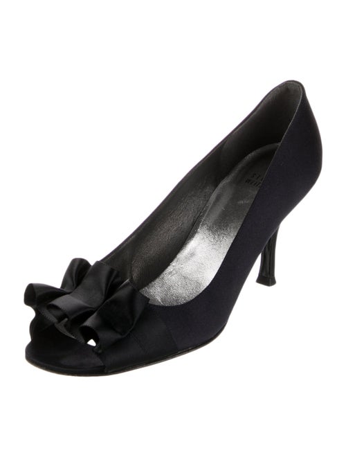 Stuart Weitzman Satin Ruffle Embellishment Pumps