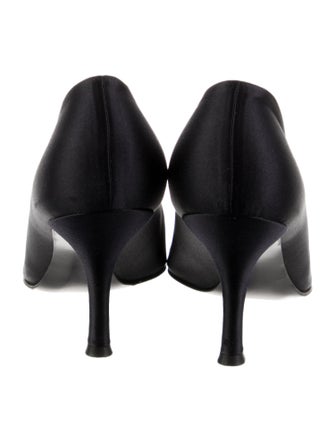 Stuart Weitzman Satin Ruffle Embellishment Pumps