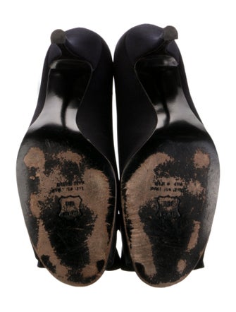 Stuart Weitzman Satin Ruffle Embellishment Pumps