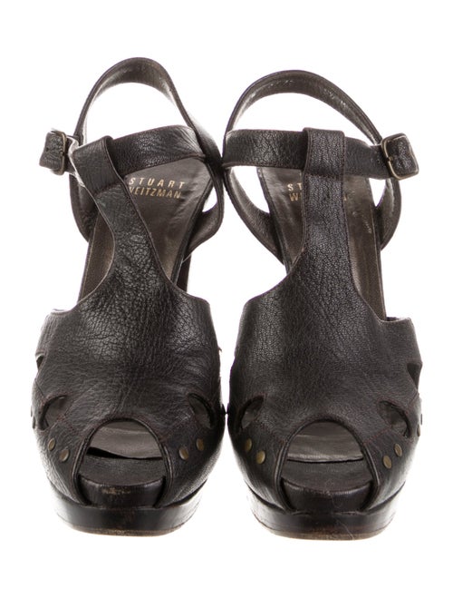 Stuart Weitzman Leather Animal Print T-Strap Pumps