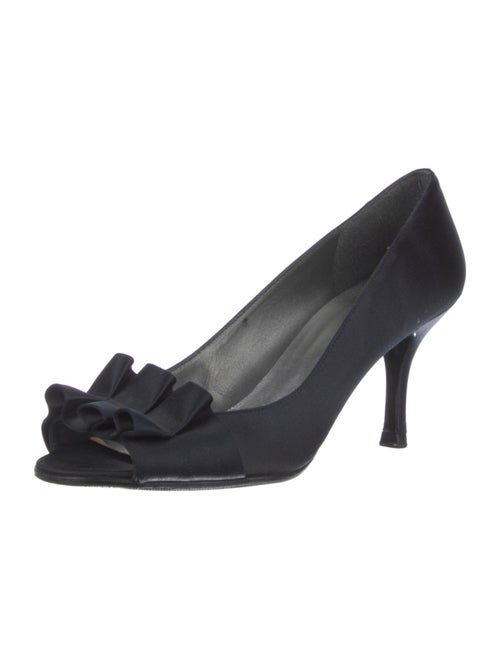 Stuart Weitzman Satin Ruffle Embellishment Pumps