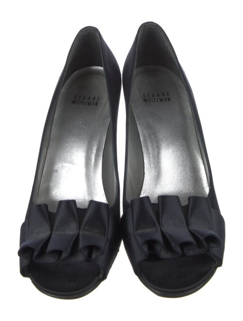 Stuart Weitzman Satin Ruffle Embellishment Pumps