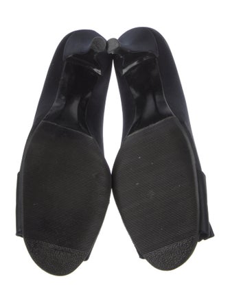 Stuart Weitzman Satin Ruffle Embellishment Pumps