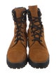 Stuart Weitzman Suede Colorblock Pattern Combat Boots