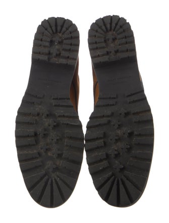 Stuart Weitzman Suede Colorblock Pattern Combat Boots