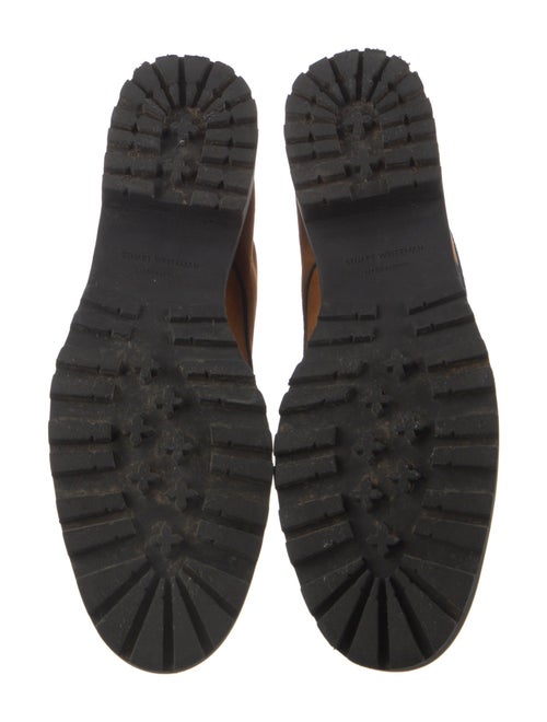 Stuart Weitzman Suede Colorblock Pattern Combat Boots