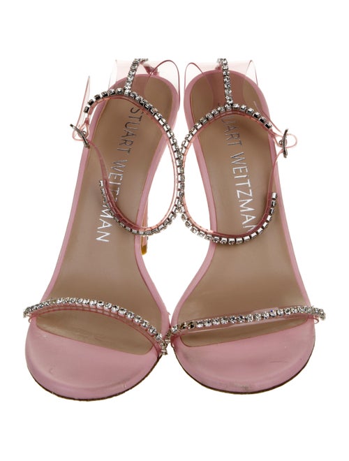 Stuart Weitzman PVC Crystal Embellishments Sandals