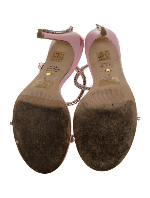 Stuart Weitzman PVC Crystal Embellishments Sandals