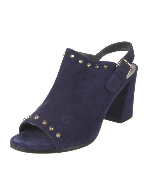 Stuart Weitzman Suede Studded Accents Slingback Sandals