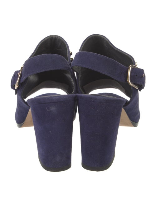 Stuart Weitzman Suede Studded Accents Slingback Sandals