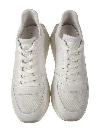 Stuart Weitzman Leather Mesh Accents Sneakers