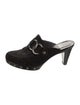 Stuart Weitzman Suede Studded Accents Mules