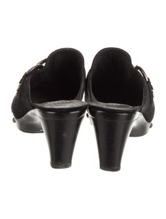 Stuart Weitzman Suede Studded Accents Mules