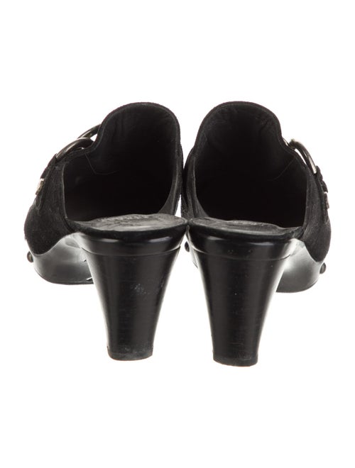 Stuart Weitzman Suede Studded Accents Mules