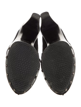 Stuart Weitzman Suede Studded Accents Mules