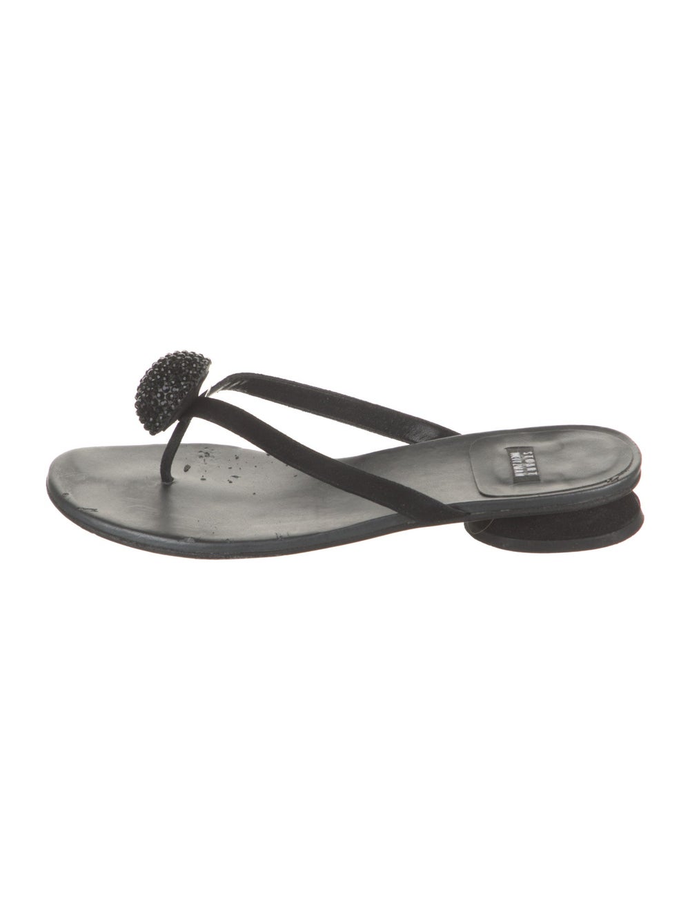 Stuart Weitzman Suede Slides Black - image 1