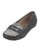 Stuart Weitzman Denim Glitter Accents Loafers