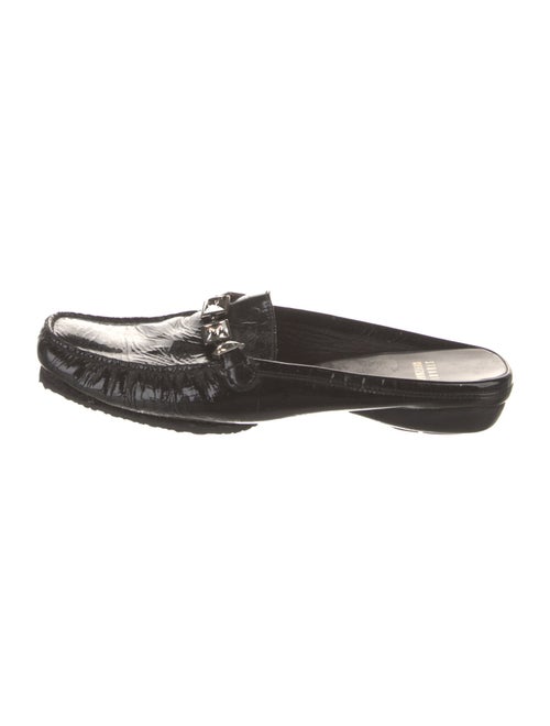 Stuart Weitzman Patent Leather Crystal Embellishments Mules