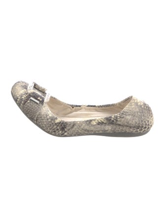 Stuart Weitzman Leather Animal Print Ballet Flats