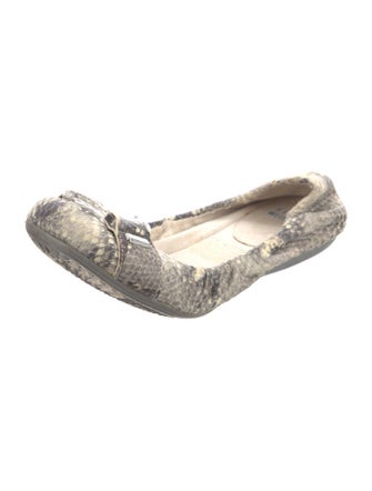 Stuart Weitzman Leather Animal Print Ballet Flats