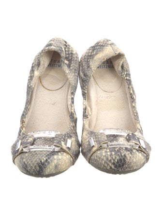 Stuart Weitzman Leather Animal Print Ballet Flats