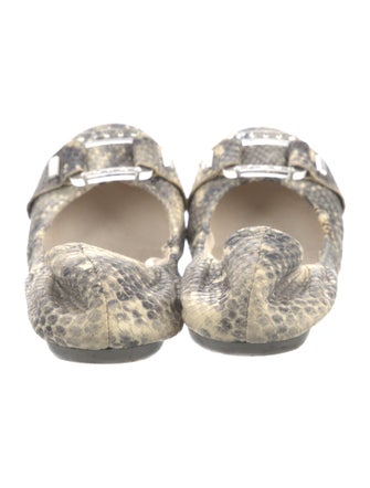 Stuart Weitzman Leather Animal Print Ballet Flats
